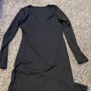 Long Sleeve Black Scoop Neck Women’s Dress